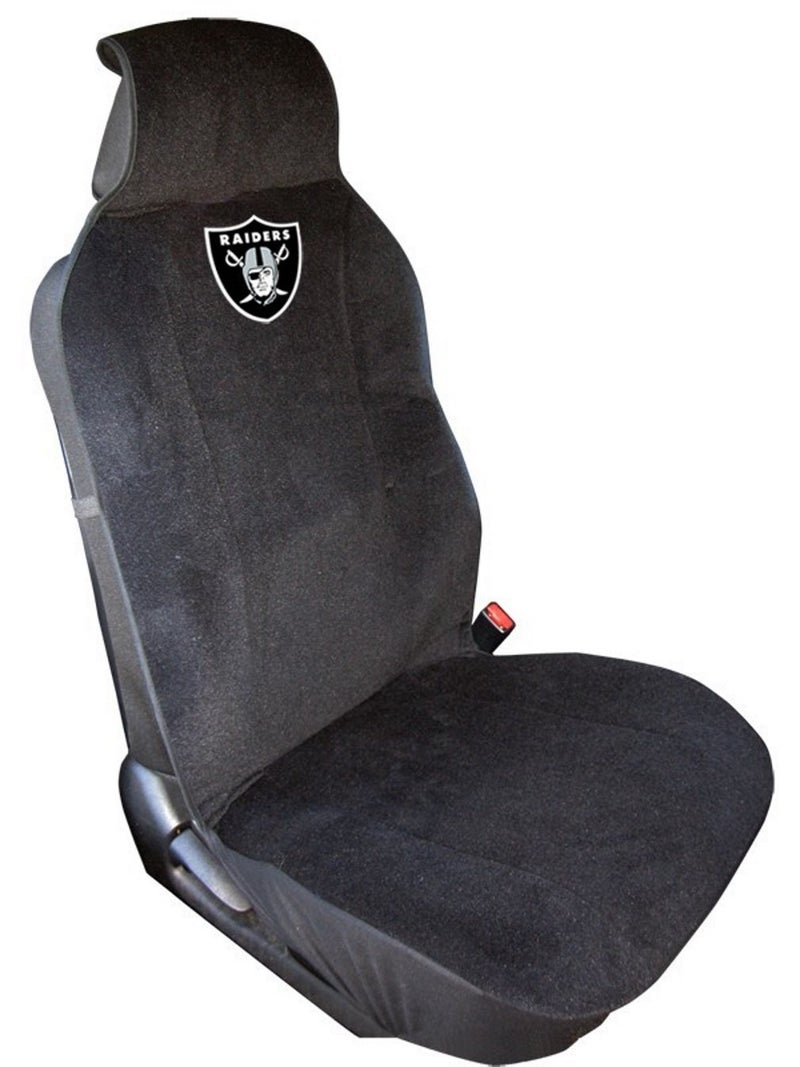NFL Oakland Raiders Seat Cover, One Size, Black